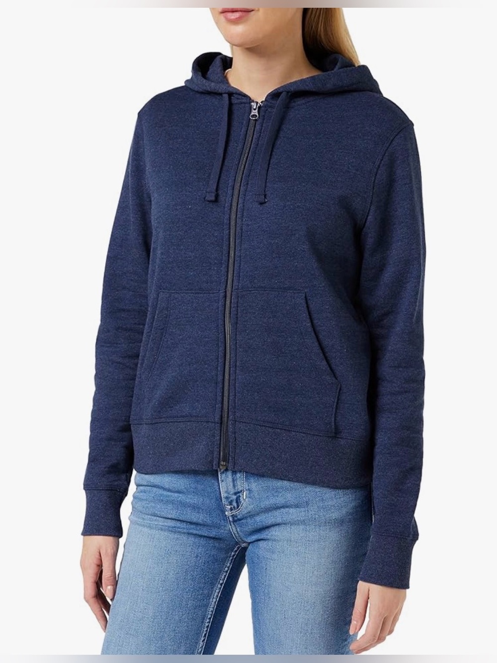 Zip Up Hoodie with pockets- XL• heathered navy blue